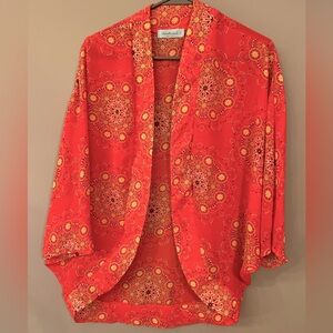 Sheer Coral Kimono Shawl
